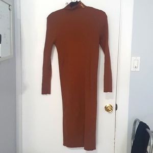 Midi brown dress wool Saint Laurent Paris Size M